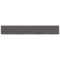 Półka, ciemnoszara, 200x30x6 cm, wykończone lite drewno dębowe