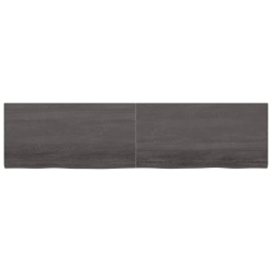 Półka, ciemnoszara, 200x50x4 cm, wykończone lite drewno dębowe