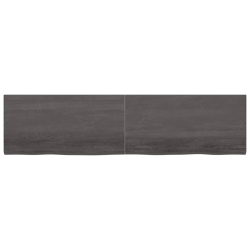 Półka, ciemnoszara, 200x50x4 cm, wykończone lite drewno dębowe