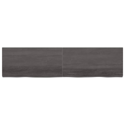 Półka, ciemnoszara, 200x50x6 cm, wykończone lite drewno dębowe