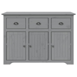 Komoda BODO, szara, 115x43x79,5 cm, lite drewno sosnowe
