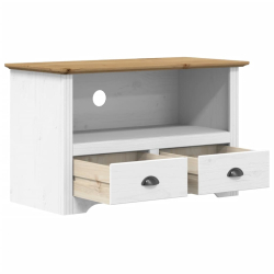 Szafka pod TV BODO, 2 szuflady, brązowa, 91x43x56 cm, sosnowa