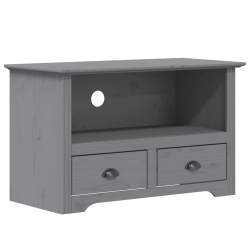Szafka pod TV BODO, 2 szuflady, szara, 91x43x56 cm, sosnowa