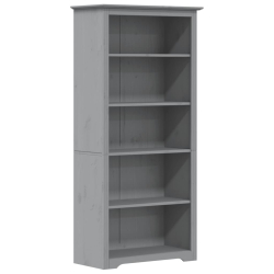 Biblioteczka BODO, szara, 80x38x180 cm, sosnowa, 5 półek