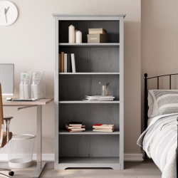 Biblioteczka BODO, szara, 80x38x180 cm, sosnowa, 5 półek