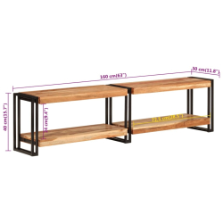Szafka pod TV, 160x30x40 cm, lite drewno akacjowe