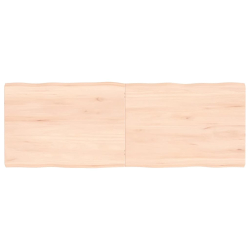 Blat stołu, 140x50x4 cm, surowy, lity dąb z naturalną krawędzią