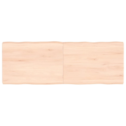 Blat stołu, 140x50x6 cm, surowy, lity dąb z naturalną krawędzią