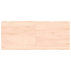 Blat stołu, 140x60x4 cm, surowy, lity dąb z naturalną krawędzią