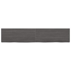 Półka, ciemnoszara, 200x40x6 cm, wykończone lite drewno dębowe