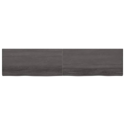 Półka, ciemnoszara, 220x50x6 cm, wykończone drewno dębowe