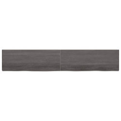Półka, ciemnoszara, 220x40x6 cm, wykończone drewno dębowe