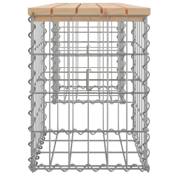 Ławka ogrodowa, gabion, 103x31x42 cm, lite drewno sosnowe