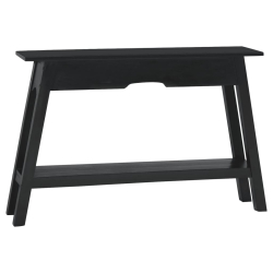 Stolik konsolowy, czarny, 110x30x75 cm, lite drewno mahoniowe