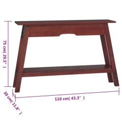 Stolik konsolowy, brązowy, 110x30x75 cm, lite drewno mahoniowe