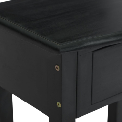 Stolik konsolowy z szufladami, czarny, 50x30x75 cm, lity mahoń