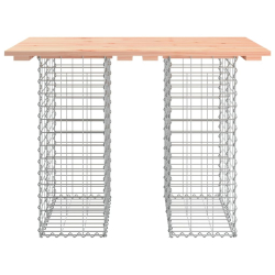 Ławka ogrodowa, gabion, 100x70x72 cm, lite drewno daglezjowe