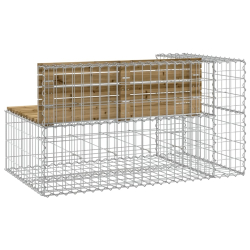 Ławka ogrodowa z gabionem, 122x71x65,5 cm, impregnowana sosna