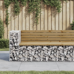 Ławka ogrodowa z gabionem, 122x71x65,5 cm, impregnowana sosna