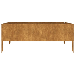 Podwyższona donica, 100x100x41 cm, stal kortenowska