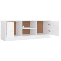 Szafka pod TV ALTA, biała, 112x35x41 cm, lite drewno sosnowe