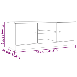 Szafka pod TV ALTA, biała, 112x35x41 cm, lite drewno sosnowe