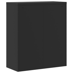 Szafa na dokumenty, czarna, 90x40x145 cm, stalowa