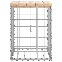 Ławka ogrodowa, gabion, 33x31x42 cm, lite drewno sosnowe
