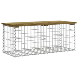 Ławka ogrodowa z gabionem, 103x44x42 cm, impregnowana sosna