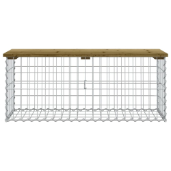 Ławka ogrodowa z gabionem, 103x44x42 cm, impregnowana sosna