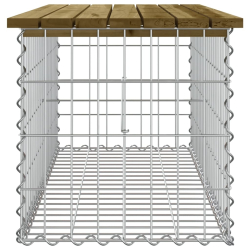 Ławka ogrodowa z gabionem, 103x44x42 cm, impregnowana sosna