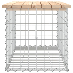 Ławka ogrodowa, z gabionem, 83x44x42 cm, lite drewno sosnowe