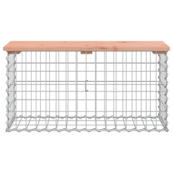 Ławka ogrodowa z gabionem 83x31,5x42 cm, lite drewno daglezjowe