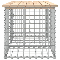 Ławka ogrodowa, z gabionem, 103x44x42 cm, lite drewno sosnowe