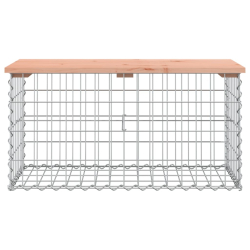 Ławka ogrodowa z gabionem, 83x44x42 cm, lite drewno daglezjowe