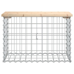 Ławka ogrodowa z gabionem, 63x31,5x42 cm, lite drewno sosnowe