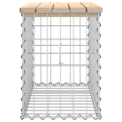 Ławka ogrodowa z gabionem, 63x31,5x42 cm, lite drewno sosnowe
