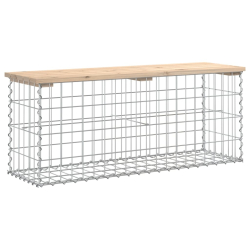 Ławka ogrodowa z gabionem, 103x31,5x42 cm, lite drewno sosnowe