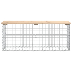 Ławka ogrodowa z gabionem, 103x31,5x42 cm, lite drewno sosnowe