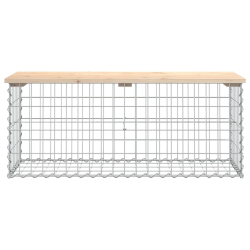 Ławka ogrodowa, gabion, 103x44x42 cm, lite drewno sosnowe