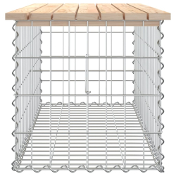 Ławka ogrodowa, gabion, 103x44x42 cm, lite drewno sosnowe