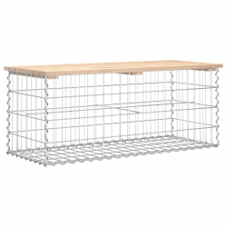 Ławka ogrodowa, gabion, 103x44x42 cm, lite drewno sosnowe