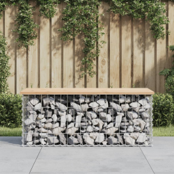 Ławka ogrodowa, gabion, 103x44x42 cm, lite drewno sosnowe