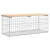 Ławka ogrodowa, gabion, 103x44x42 cm, lite drewno sosnowe