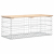 Ławka ogrodowa, gabion, 103x44x42 cm, lite drewno sosnowe
