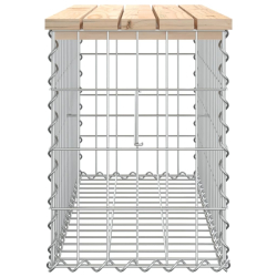 Ławka ogrodowa z gabionem, 83x31,5x42 cm, lite drewno sosnowe
