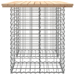 Ławka ogrodowa z gabionem, 100x70x72 cm, lite drewno sosnowe