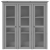 Kredens BODO, szary, 115,5x43x200,5 cm, lite drewno sosnowe