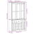 Kredens BODO, szary, 115,5x43x200,5 cm, lite drewno sosnowe