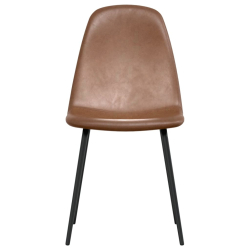 Krzesła stołowe 4 szt., 43,5x53,5x84 cm, lśniący brąz, ekoskóra